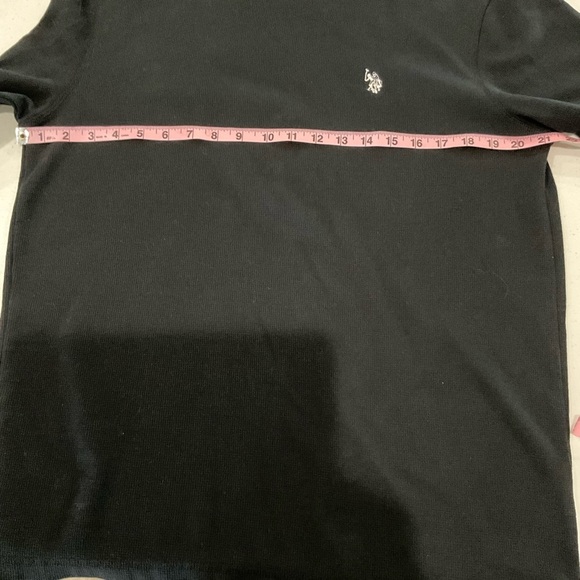U.S. Polo Assn. Thermal Pullover Long Sleeve Crew Neck Solid Black Men’s Size Lg - Picture 4 of 10